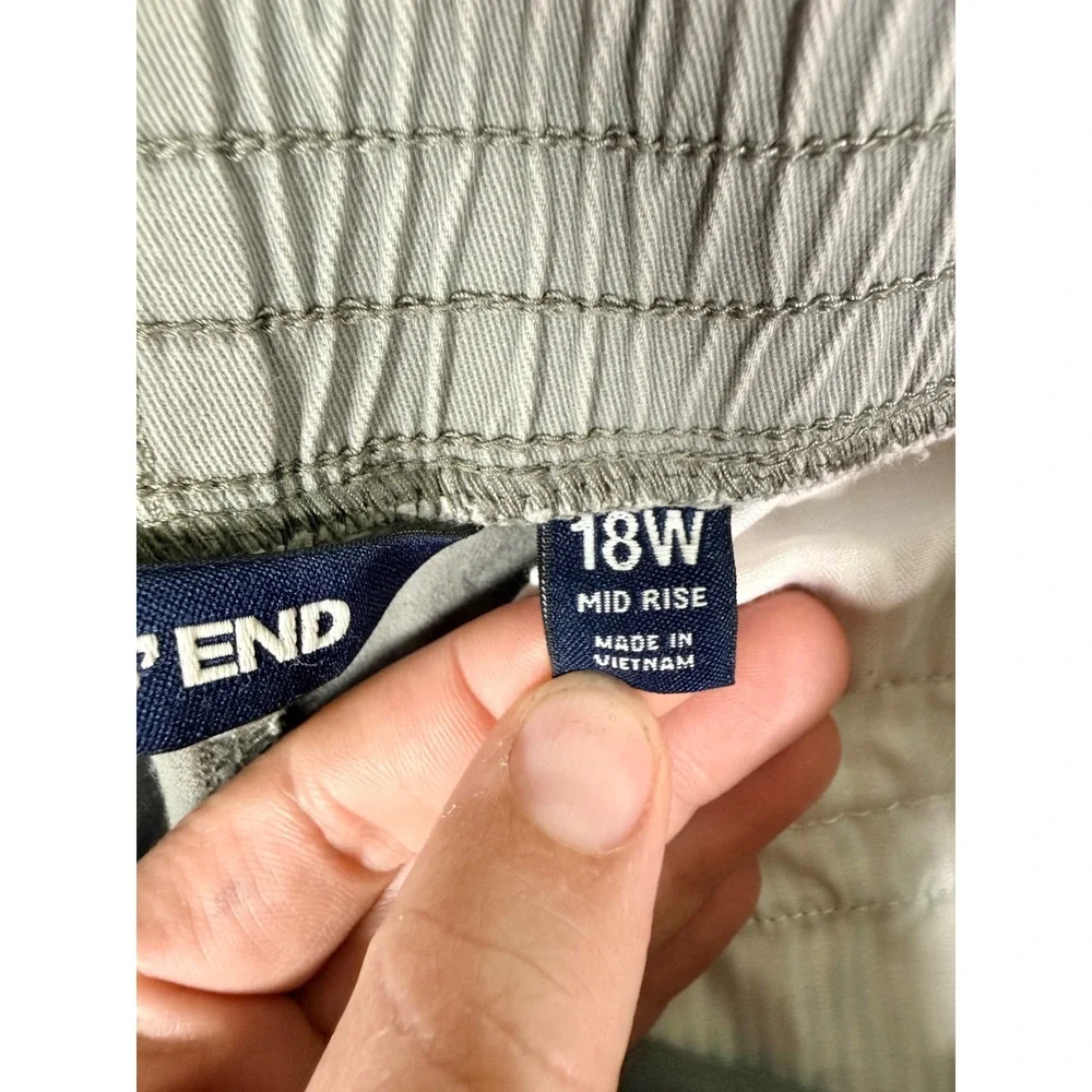 Lands End Womens 18W Gray Mid Rise 6.5